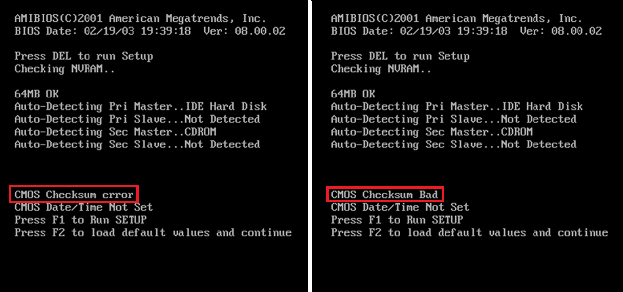 Cmos checksum bad после прошивки bios